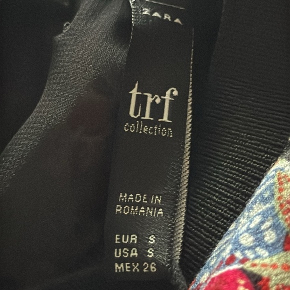 ZARA TRF viscose floral print draped faux wrap dress Sz S - Picture 8 of 11